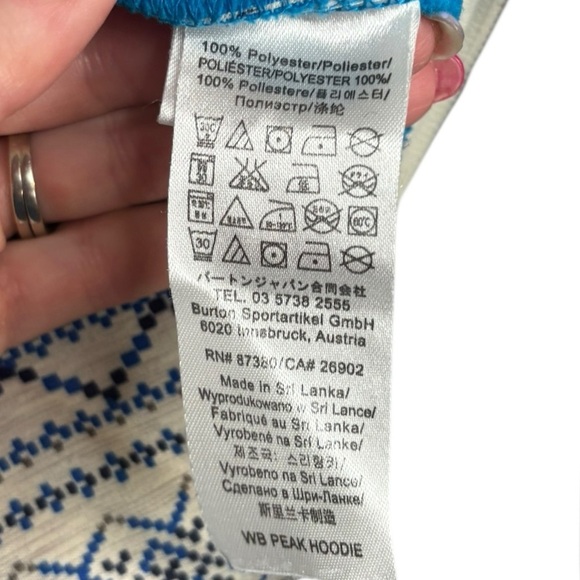 Burton Fair Isle Nordic Print Fleece Lined Hooded Jacket Size Small - Picture 6 of 13